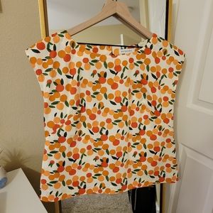 NWOT Emily and Fin Edna Orange print top